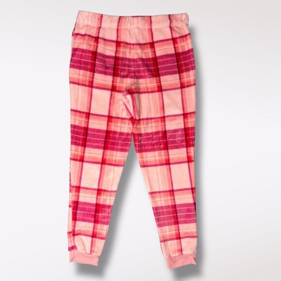 Joyspun Fleece PJ Pants Pink Plaid Joggers Loungewear Size Large - Picture 7 of 8